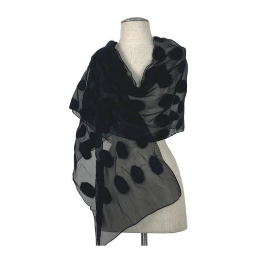 Black on Black Dot Scarf